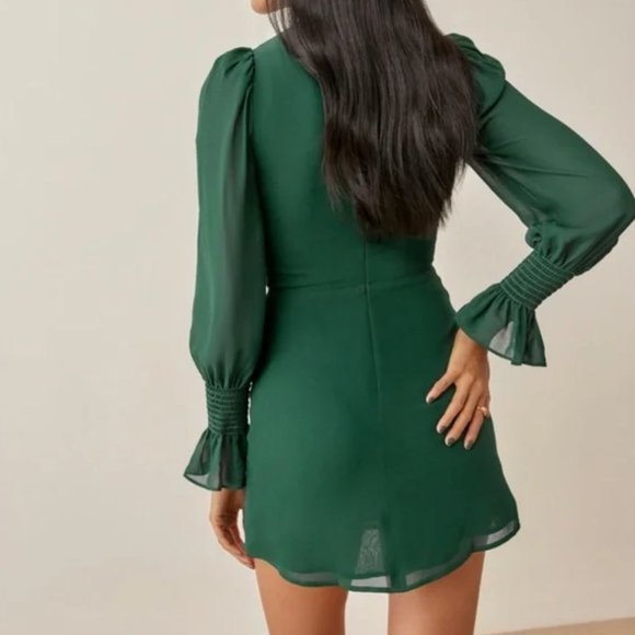 NWT Reformation Archie Dress Emerald (Size 2) - Picture 2 of 7